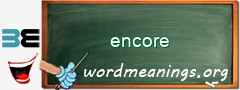 WordMeaning blackboard for encore